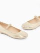 Золотисті балетки Emporio Armani зі шкіри наппа: фото 5 - Invogue