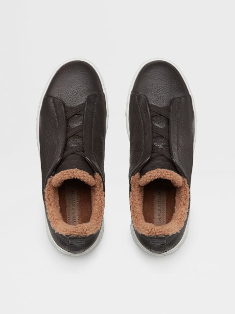 Коричневі снікерси ZEGNA Triple Stitch™ зі шкіри: фото 2 - Invogue