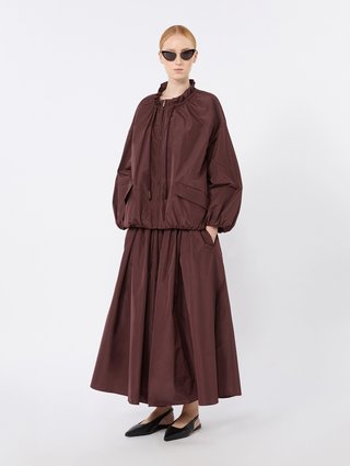 Бордова плісирована спідниця Max Mara з тафти: фото 1 - Invogue
