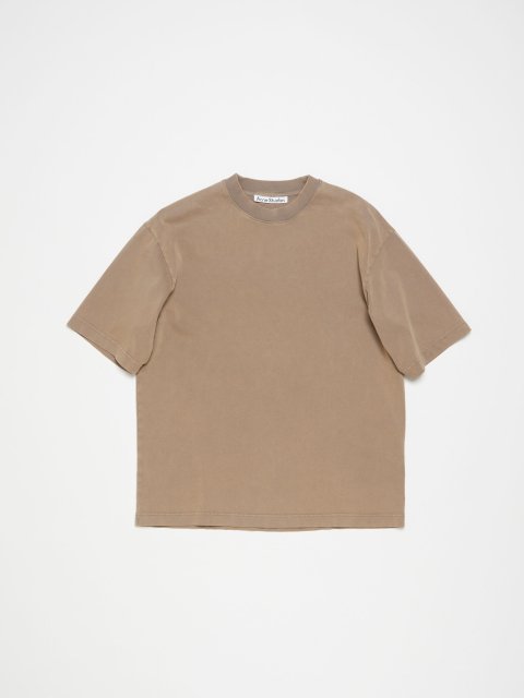 Темно-бежевая футболка Acne Studios оверсайз: фото - Invogue