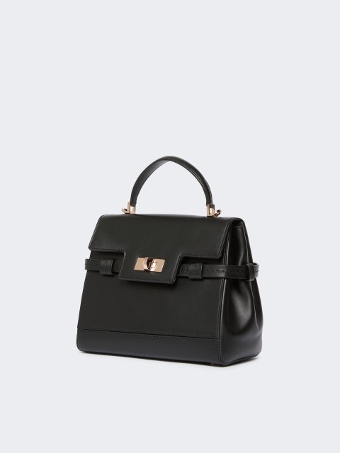 Чёрная сумка MAX MARA из кожи: фото 1 - Invogue