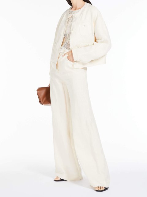 Кремовые брюки MAX MARA: фото 3 - Invogue