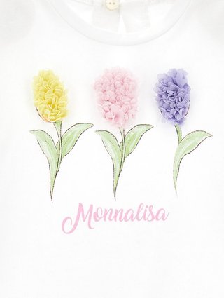 Белая футболка MONNALISA: фото 2 - Invogue