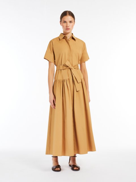 Карамельна сукня Max Mara з бавовняного попліну: фото 1 - Invogue