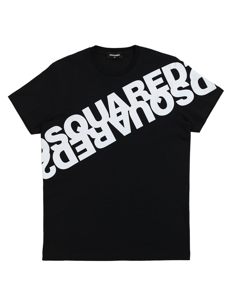 Чёрная футболка DSQUARED KID: фото 2 - Invogue