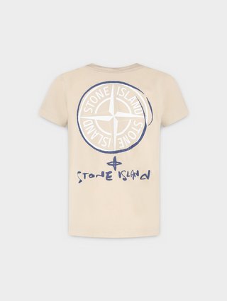 Бежева футболка Stone Island з бавовни: фото 1 - Invogue