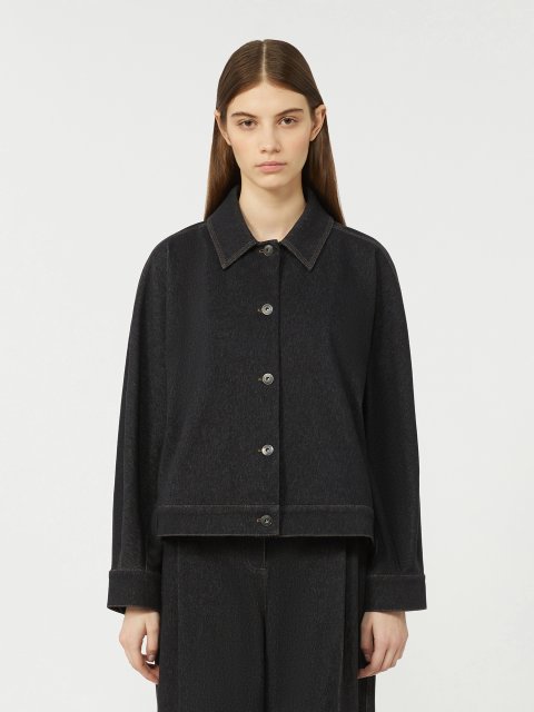 Темно-синій жакет MAX MARA з суміші бавовни: фото 2 - Invogue