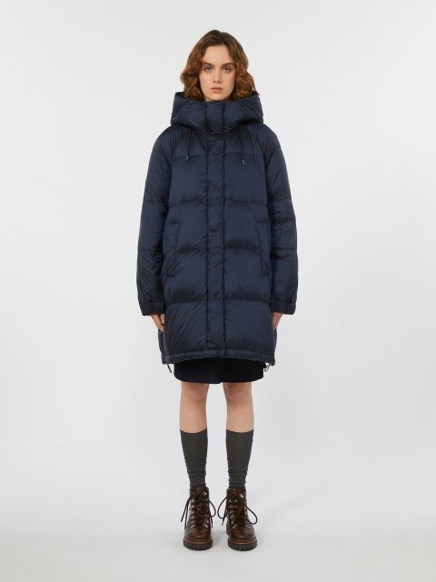 Темно-синій пуховик WEEKEND MAX MARA з капюшоном: фото 2 - Invogue