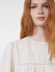 Кремовий топ Weekend Max Mara з льону з вишивкою: фото 5 - Invogue