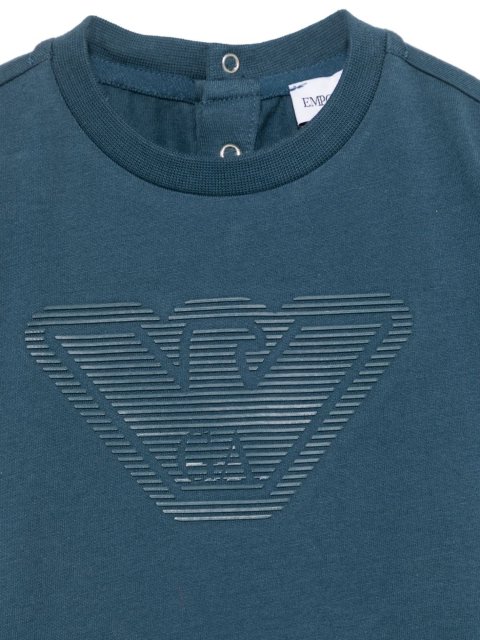 Синя футболка EMPORIO ARMANI KIDS з логотипом: фото 2 - Invogue