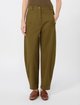 Брюки кольору хакі Max Mara з бавовни: фото 2 - Invogue
