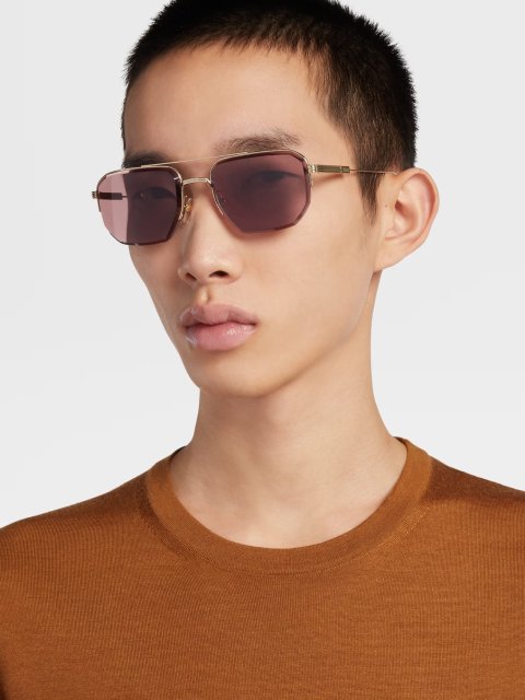 Коричневі окуляри ZEGNA : фото 1 - Invogue