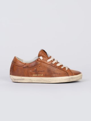 Бежеві снікерси GOLDEN GOOSE зі шкіри: фото - Invogue