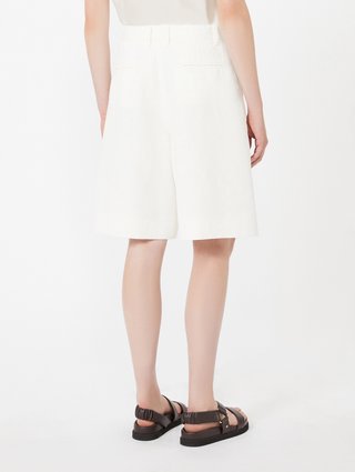 Белые бермуды Max Mara из хлопка и льна: фото 3 - Invogue