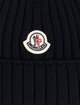 Темно-синя шапка Moncler з чистої вовни: фото 2 - Invogue