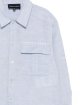 Блакитна сорочка Emporio Armani з логотипом з бавовни та льону: фото 1 - Invogue
