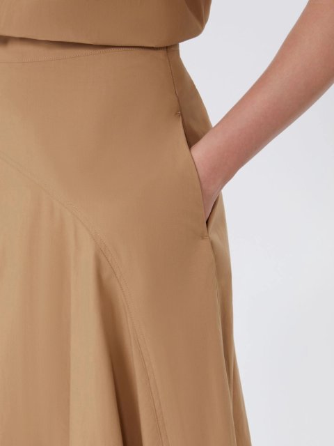 Коричневая юбка Weekend Max Mara из хлопкового поплина: фото 4 - Invogue