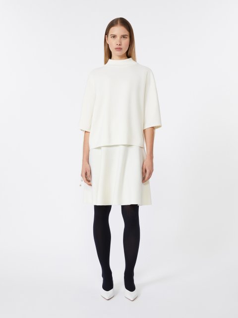 Молочная юбка MAX MARA шерстяная: фото 1 - Invogue