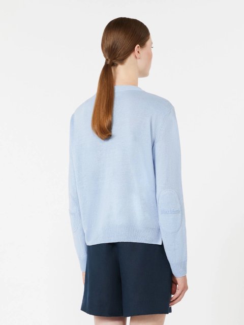 Блакитний светр Max Mara з льону: фото 3 - Invogue