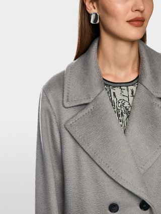Серое пальто MARC CAIN из шерсти и мохера: фото 4 - Invogue