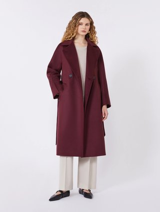 Бордовое пальто WEEKEND MAX MARA из чистой шерсти: фото 1 - Invogue