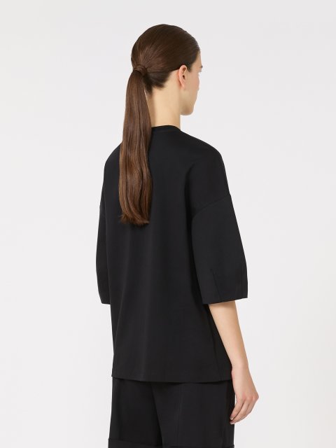 Черная футболка MAX MARA из хлопкового трикотажа: фото 3 - Invogue