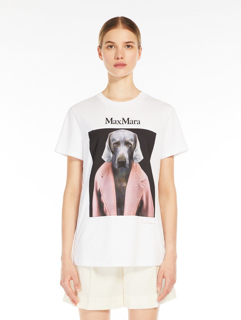 Белая футболка Max Mara с принтом: фото 1 - Invogue