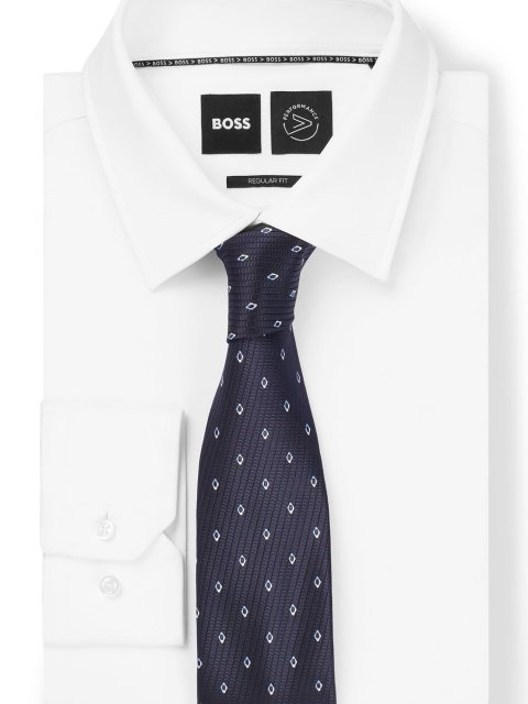 Тёмно-синий галстук BOSS: фото 2 - Invogue