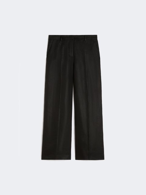 Черные брюки со стрелками Weekend Max Mara из льна: фото - Invogue