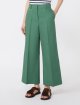Зелені укорочені брюки Weekend Max Mara з бавовни та льону: фото 2 - Invogue