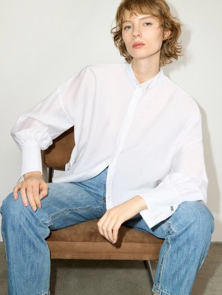 Белая рубашка Max&Co из лиоцелла и хлопка: фото 2 - Invogue