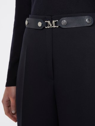 Темно-синие брюки MAX MARA укороченные: фото 4 - Invogue