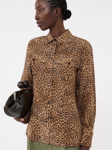Сорочка з леопардовим принтом WEEKEND MAX MARA шовкова: фото 4 - Invogue