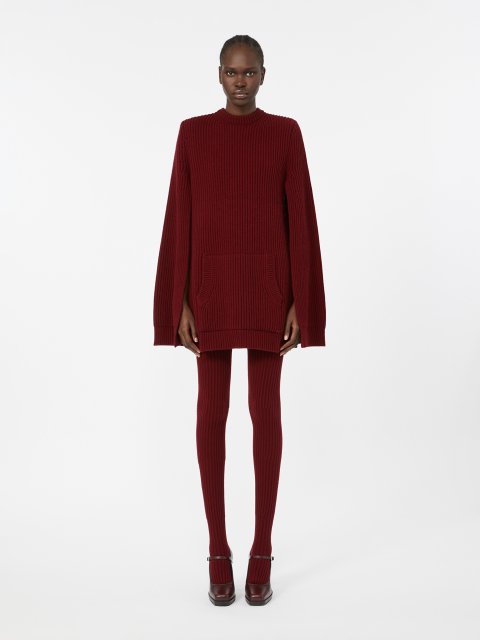 Бордова сукня MAX MARA з вовни та кашеміру: фото 2 - Invogue