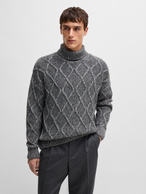 Сірий светр BOSS вільного крою: фото 1 - Invogue