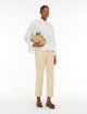 Бежеві брюки  Weekend Max Mara з еластичної бавовни: фото 1 - Invogue
