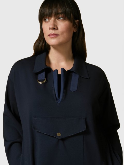 Тёмно-Синее платье MARINA RINALDI: фото 2 - Invogue