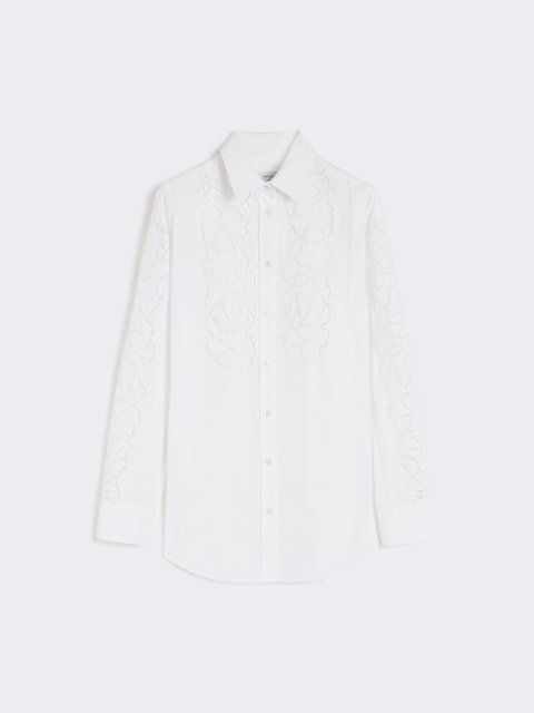 Белая рубашка WEEKEND MAX MARA из хлопкового поплина: фото - Invogue