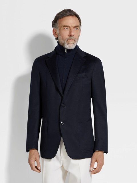 Темно-синій піджак ZEGNA з кашеміру: фото 2 - Invogue