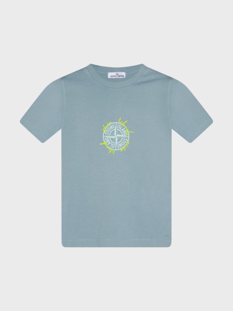 Світло-блакитна футболка Stone Island з бавовни: фото - Invogue