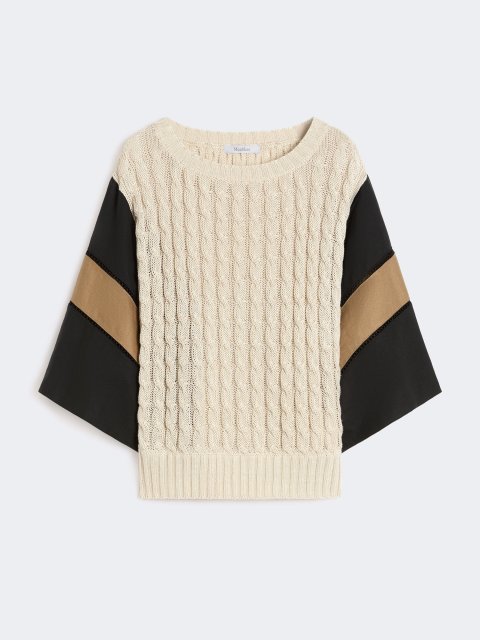 Бежевий светр з фактурною в’язкою Max Mara з льону: фото - Invogue