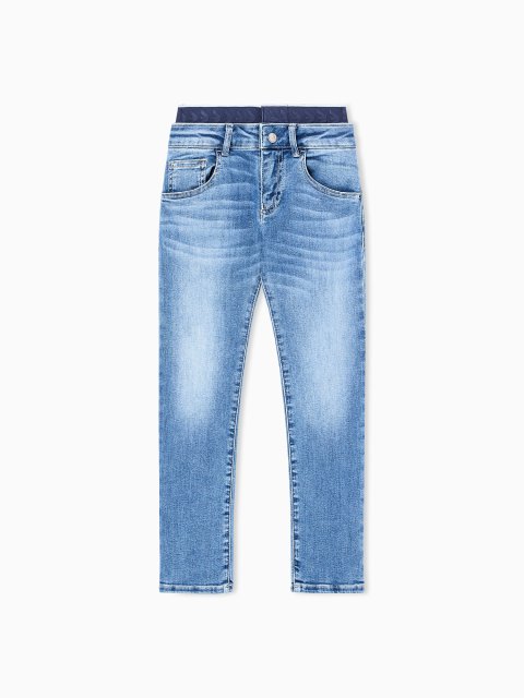 Сині джинси EMPORIO ARMANI KIDS з бавовни: фото - Invogue
