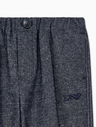 Синие брюки Emporio Armani из полиэстера и шерсти: фото 2 - Invogue
