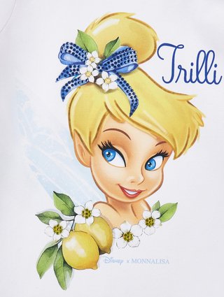 Футболка белая для девочек Tinkerbell Monnalisa: фото 3 - Invogue