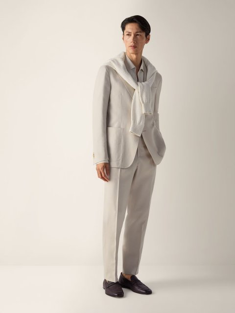 Бежевий жакет Zegna з льону: фото 1 - Invogue