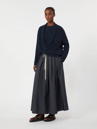 Темно-синяя юбка Max Mara из хлопкового поплина: фото 1 - Invogue