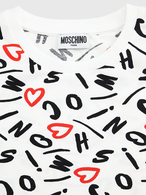 Белая футболка MOSCHINO KIDS: фото 2 - Invogue