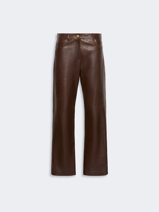 Темно-коричневі брюки Max Mara зі шкіри: фото - Invogue