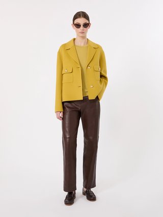 Темно-коричневі брюки Max Mara зі шкіри: фото 1 - Invogue