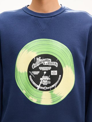 Сине-чёрный свитшот Kenzo из хлопка: фото 4 - Invogue